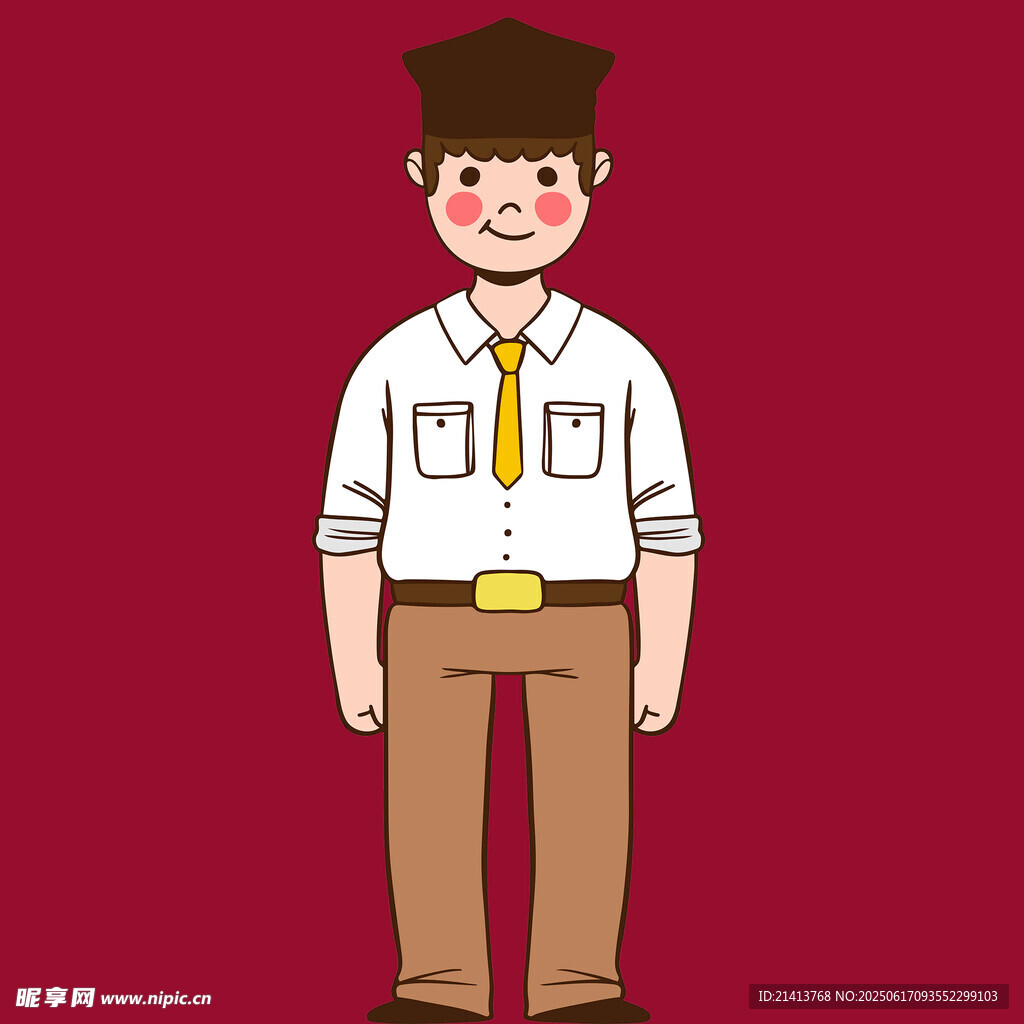 帥氣制服男青年形象