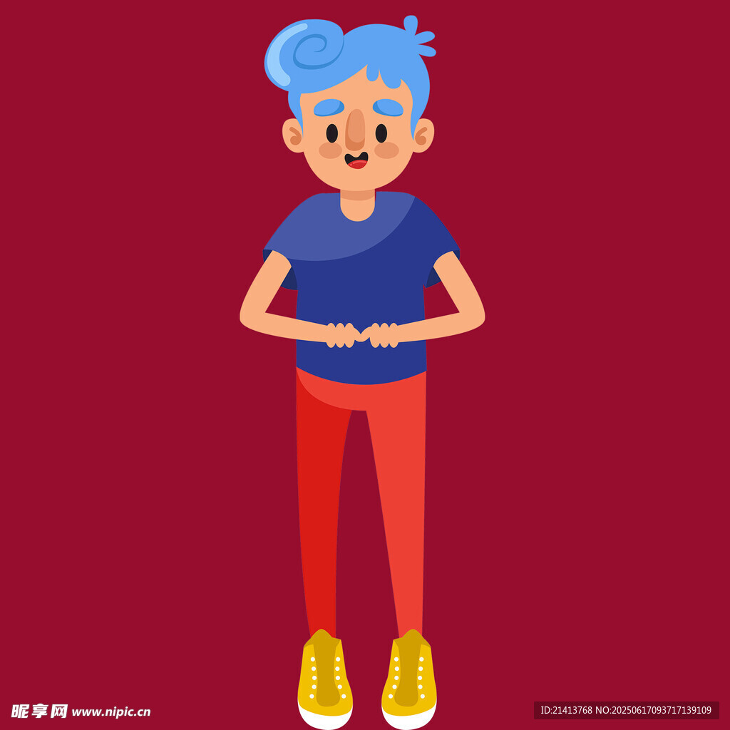 活力藍發女孩的時尚穿搭