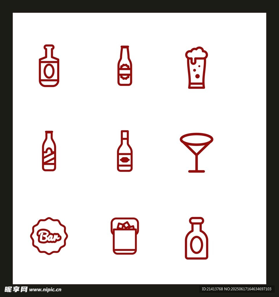 酒類飲品圖標集