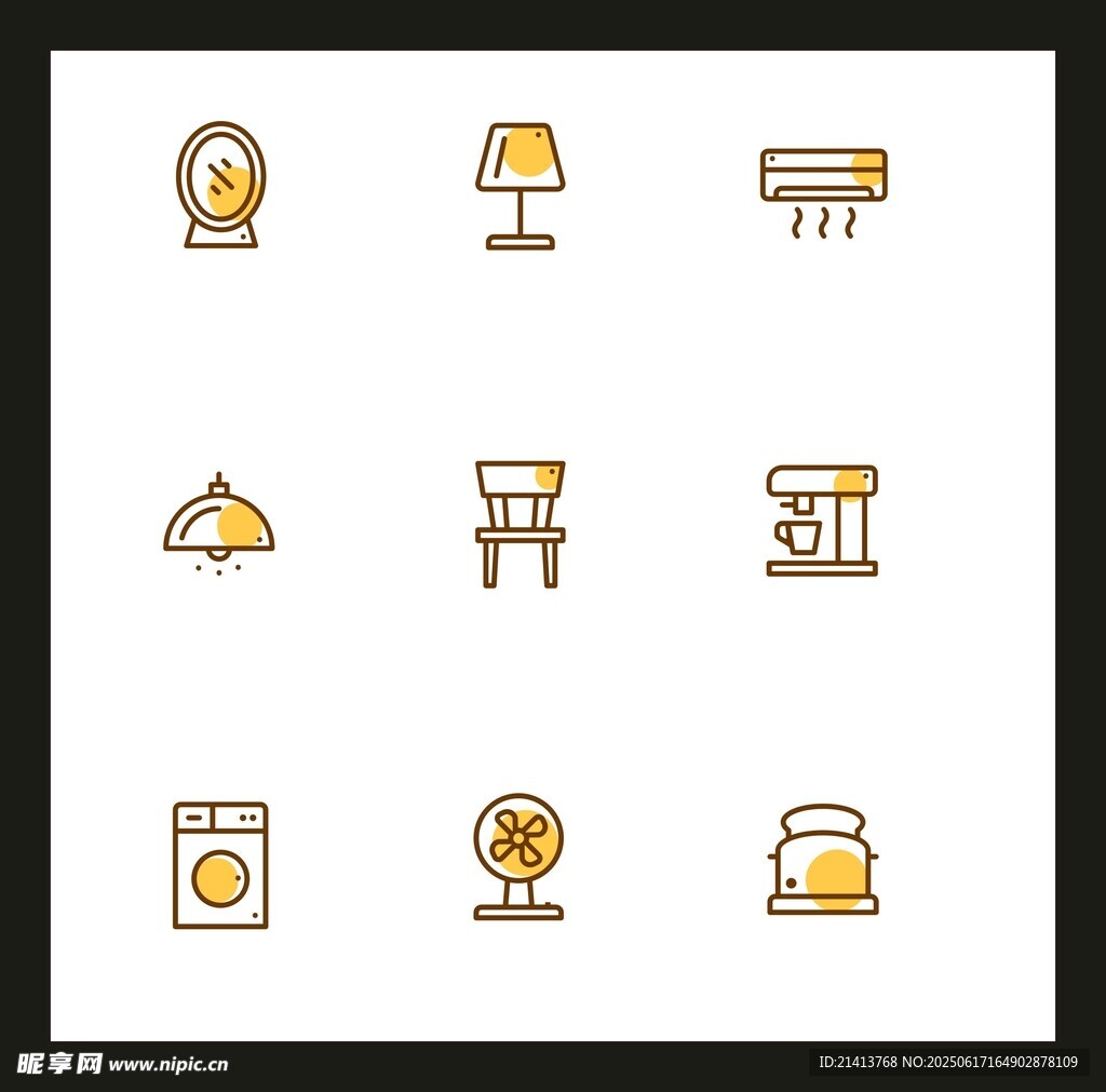 家居電器與家具圖標集