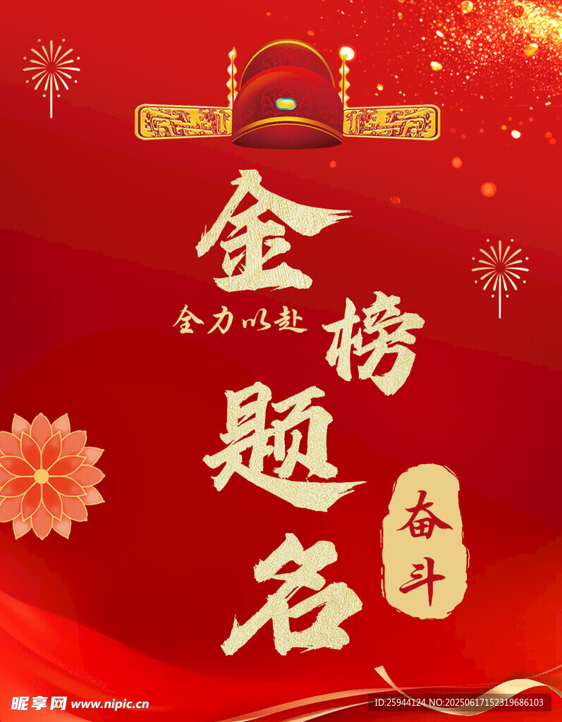 可樂金榜題名喜慶海報