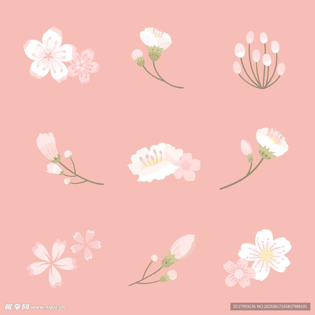 卡通櫻花圖案
