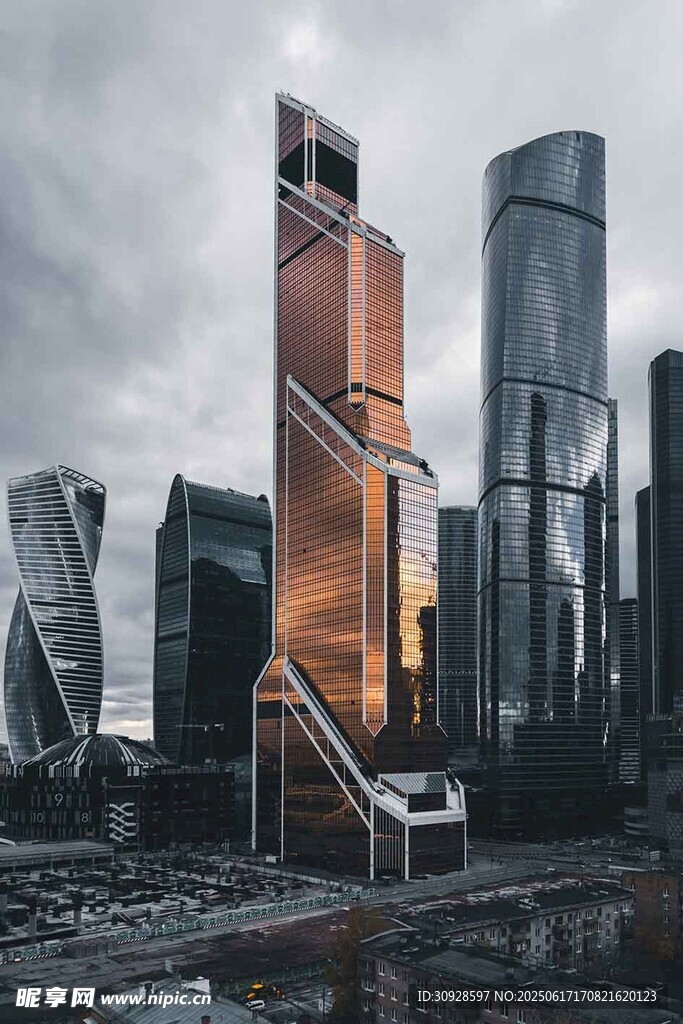 現代都市摩天大樓景觀