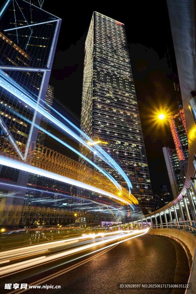 城市夜景車流光影之美