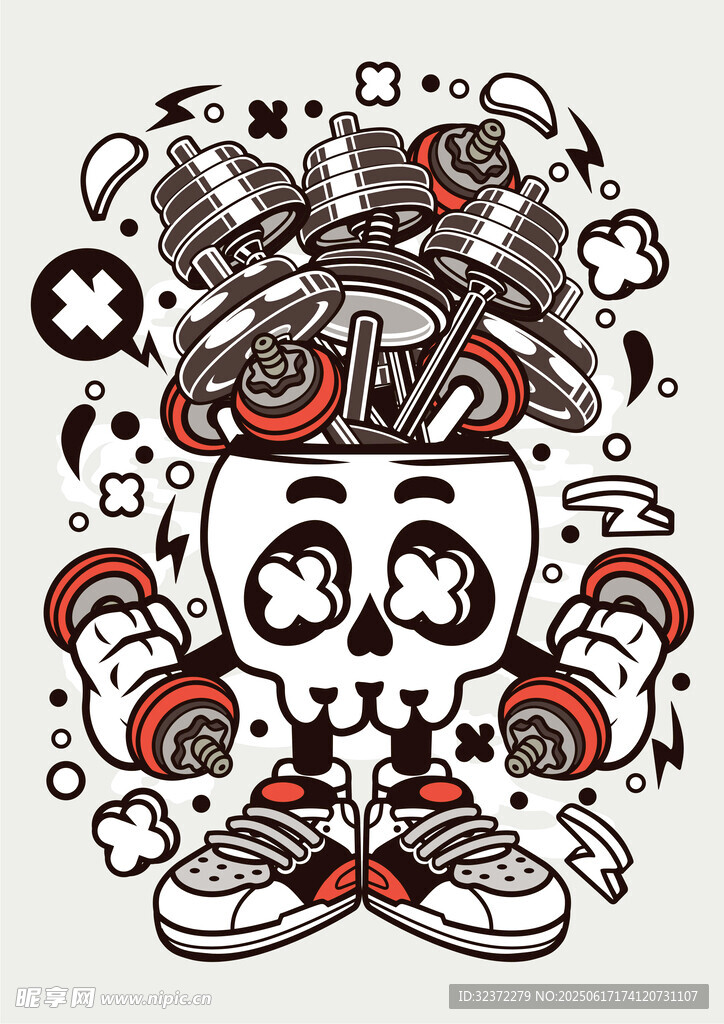 卡通機械風人物創意插畫