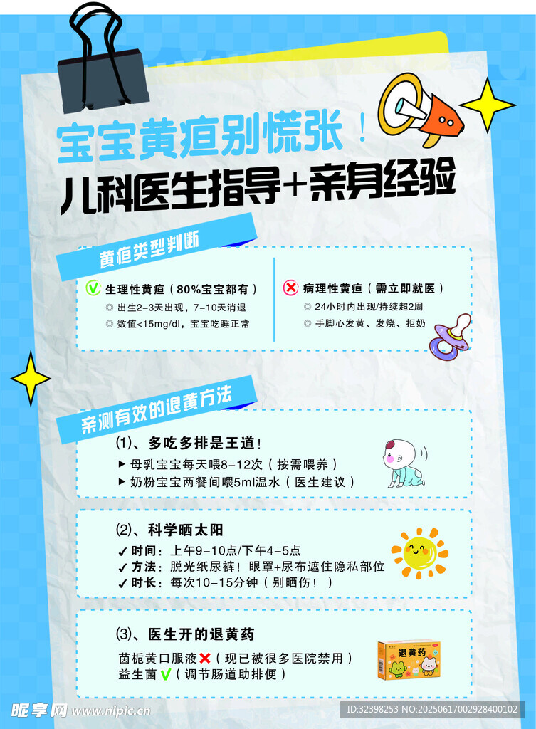 新生兒黃疸海報 寶寶護理