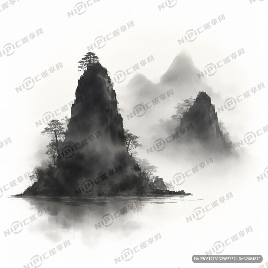 山谷 中國風 中國畫 山水