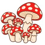 紅色卡通蘑菇矢量圖
