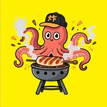 卡通魷魚手繪插畫