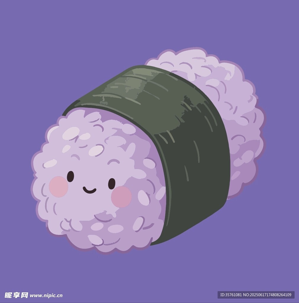 紫米飯團(tuán)矢量圖