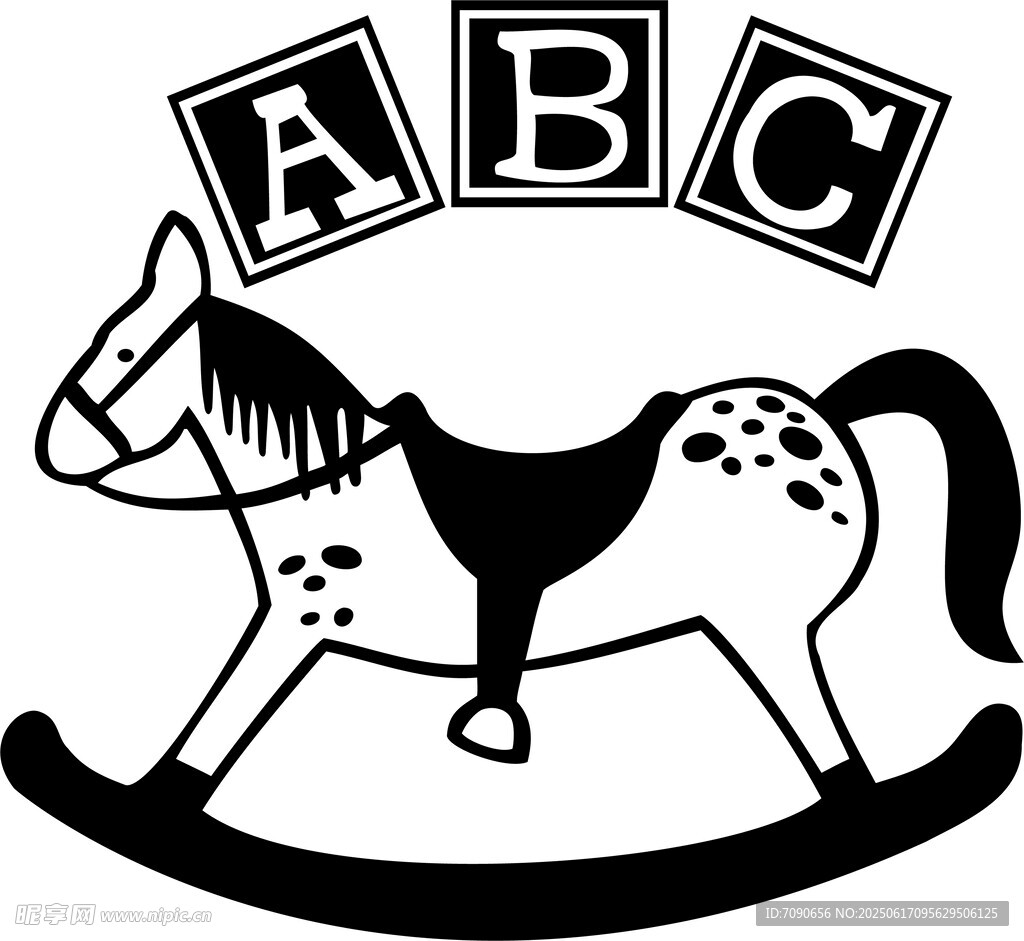 ABC字母與木馬圖案設計