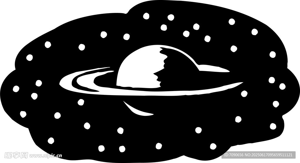 黑白風(fēng)格的星球與環(huán)帶圖案