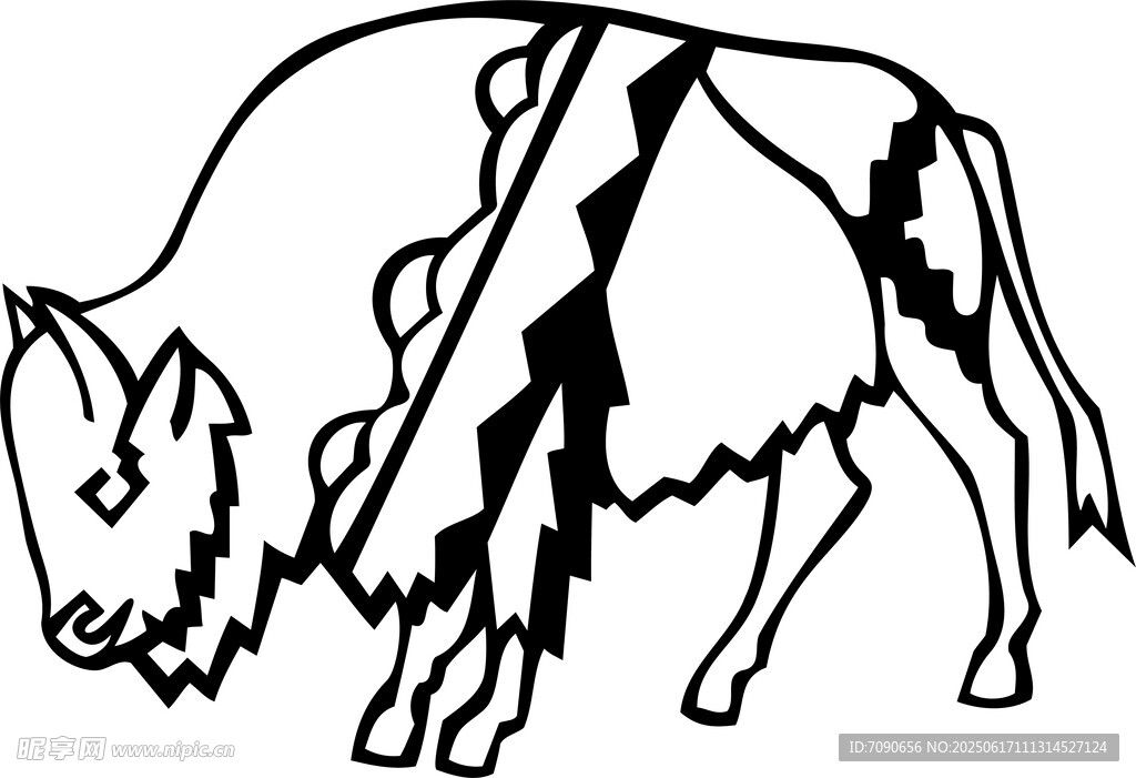 黑白牦牛簡(jiǎn)筆畫(huà) 