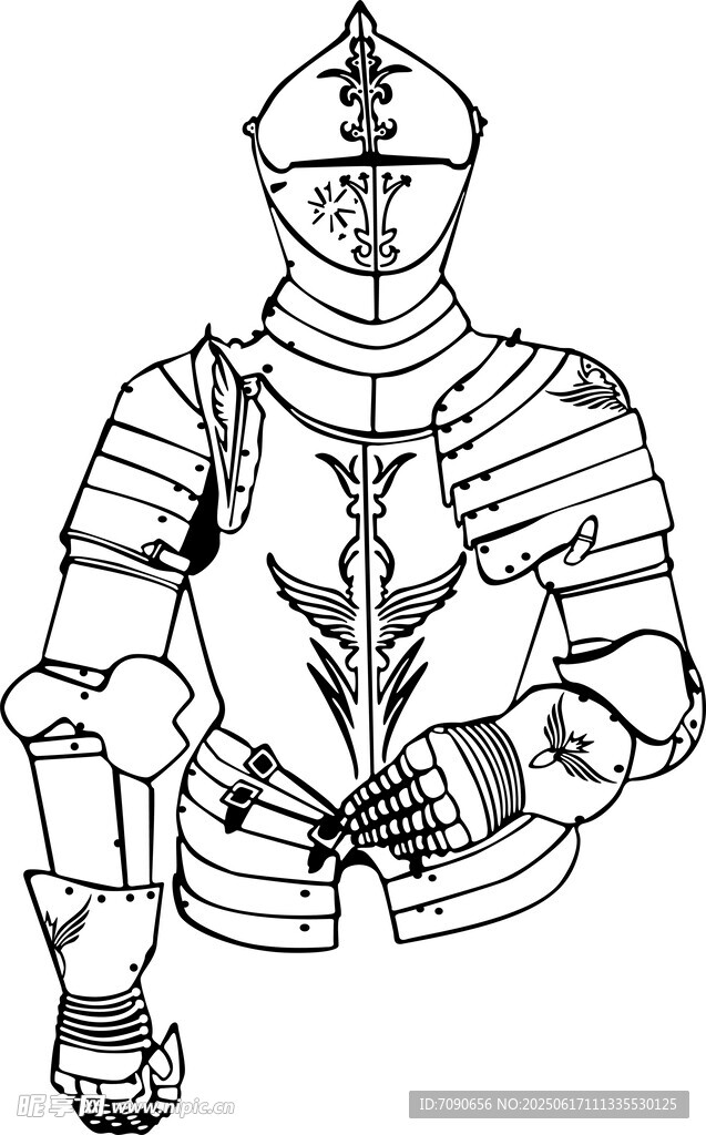中世紀騎士盔甲插畫