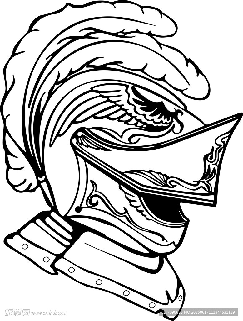 中世紀(jì)騎士頭盔插畫(huà)