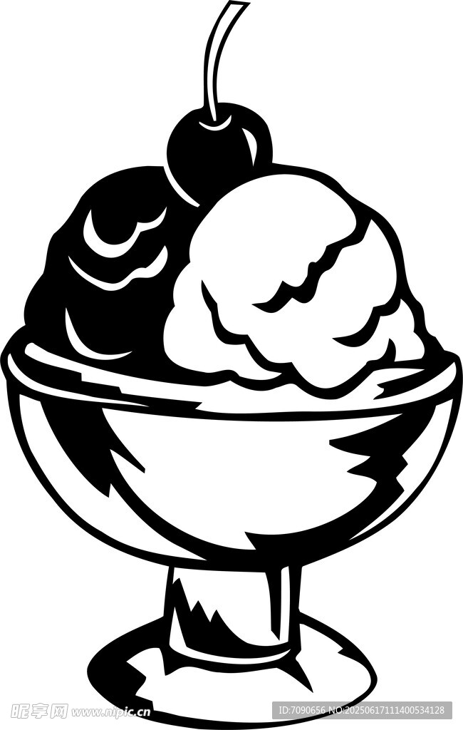 經典碗裝冰淇淋插畫