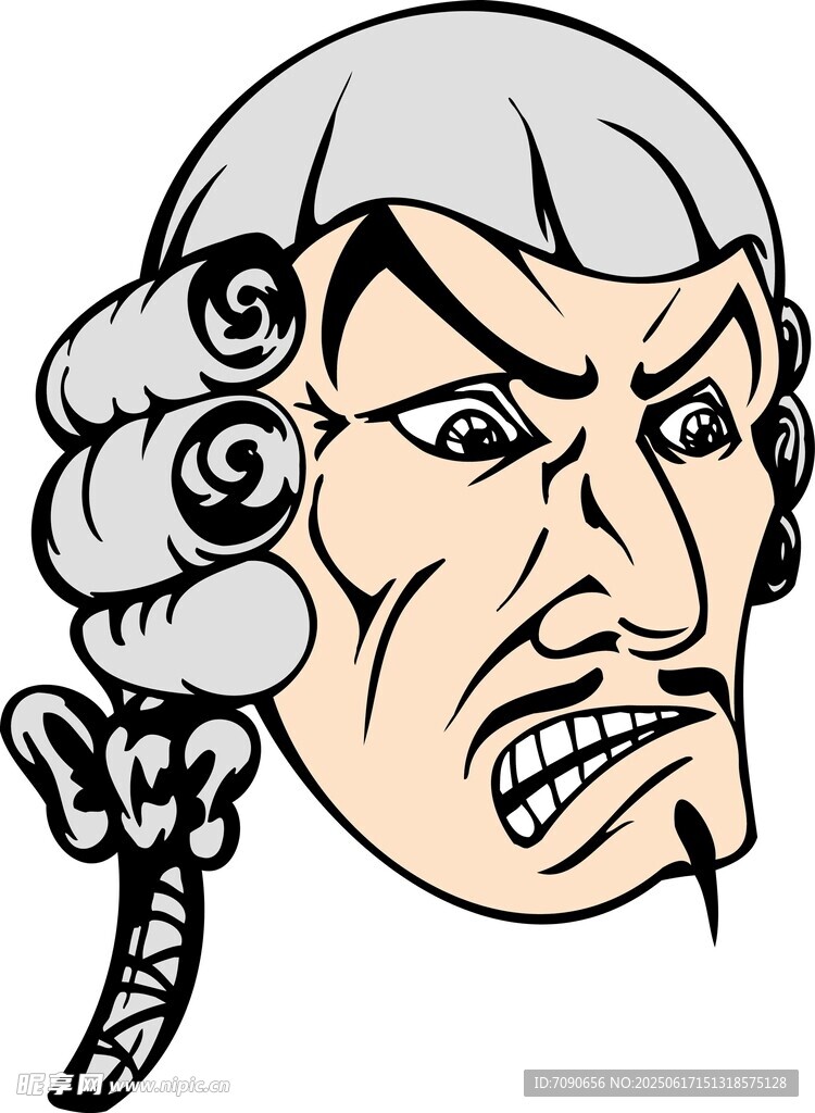憤怒的法官卡通形象