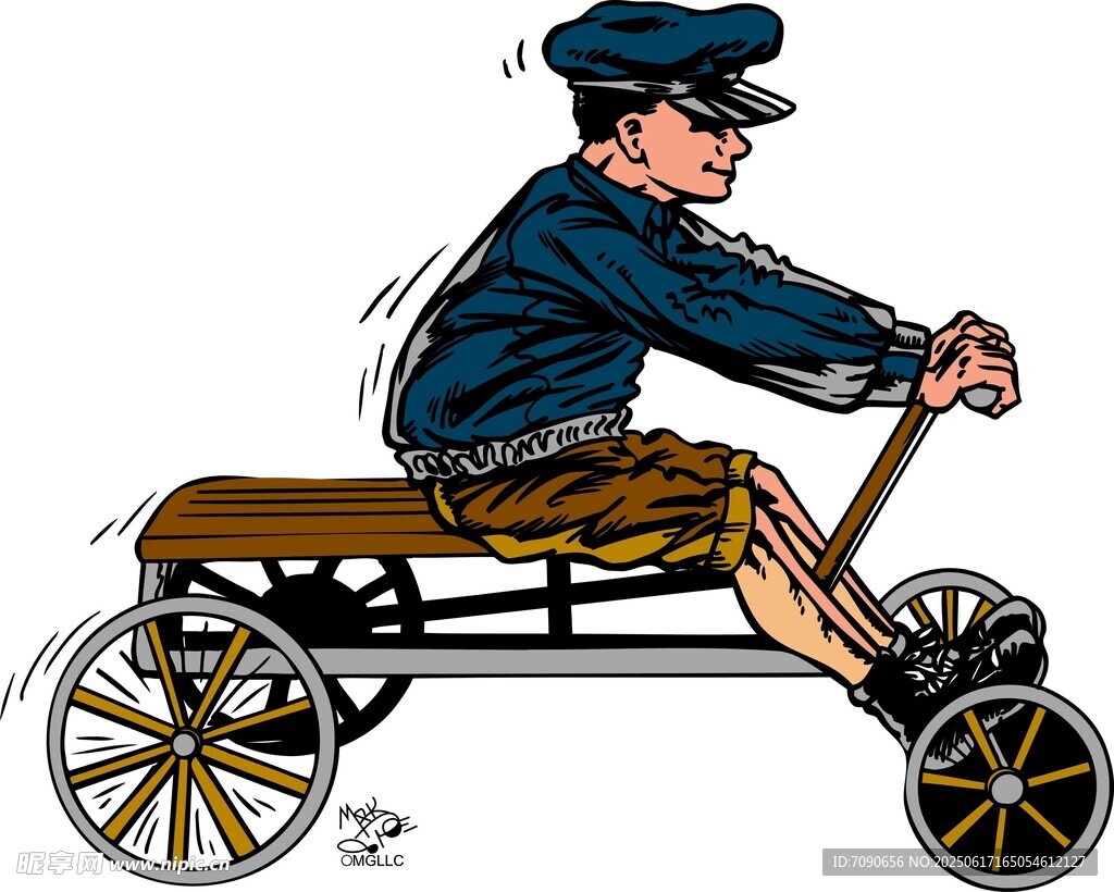復(fù)古造型男子駕駛老式車輛