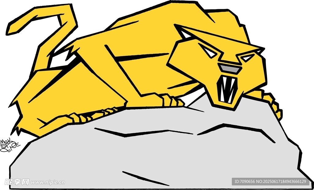 金色獵豹踞于石上