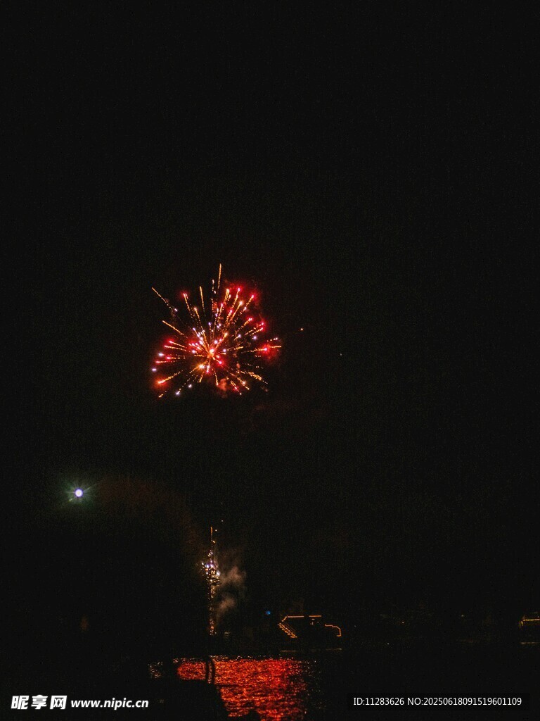 夜空中綻放的絢麗煙花