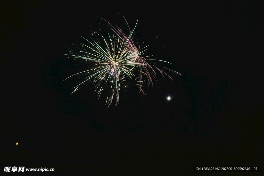 夜空中綻放的絢爛煙花