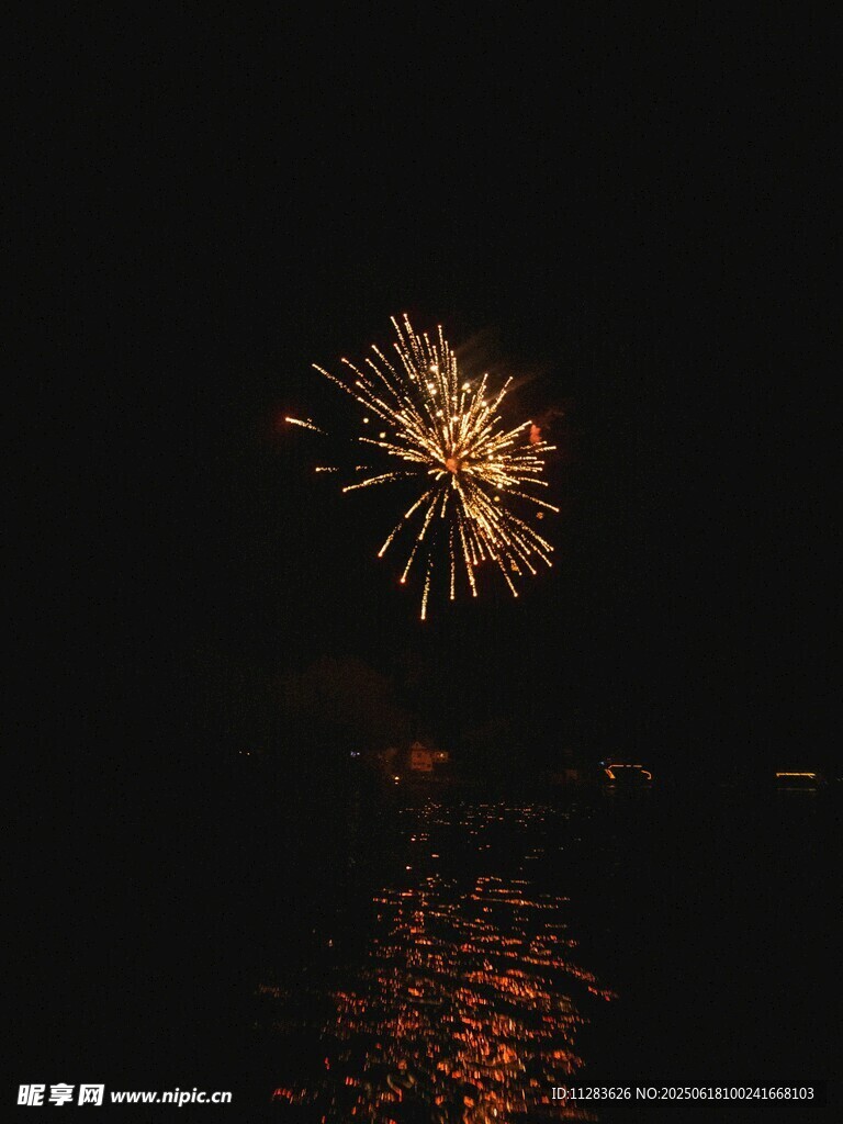 夜空中綻放的絢爛煙花