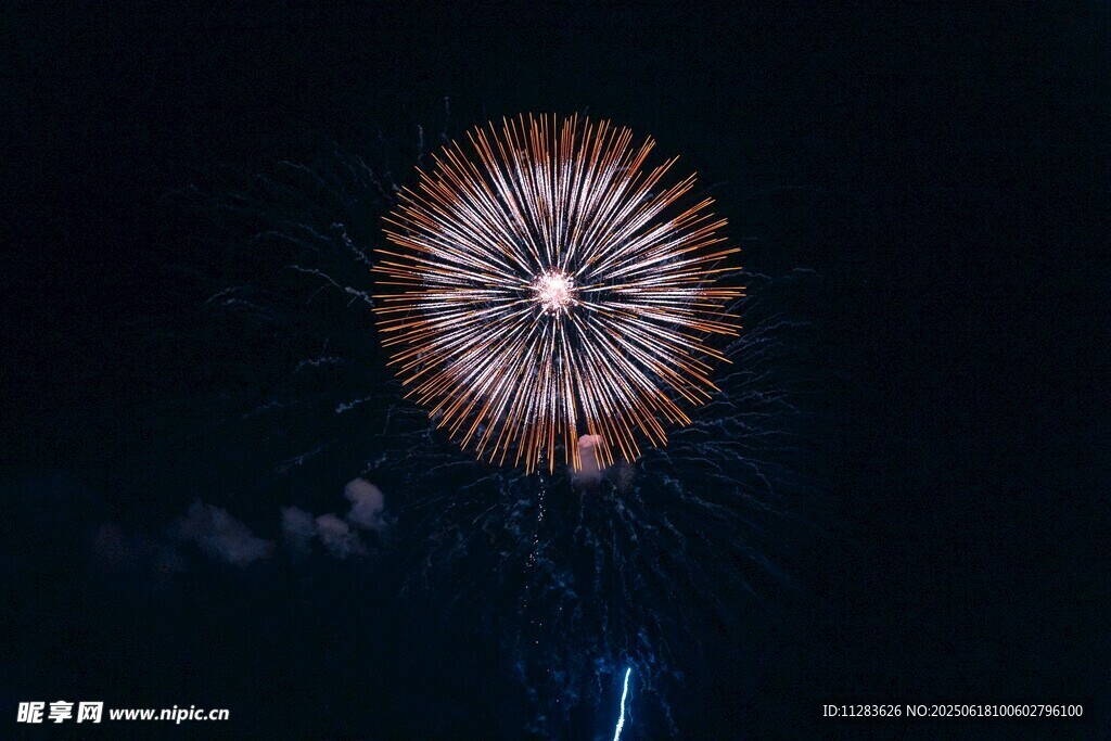 夜空中綻放的絢麗煙花