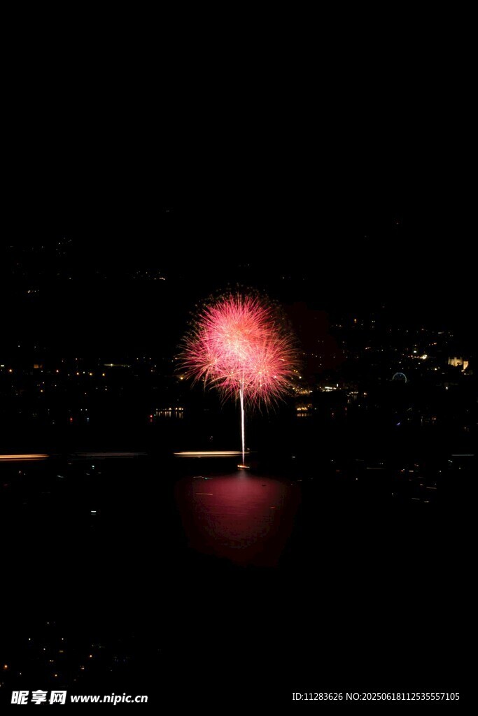 夜空中綻放的絢爛煙花