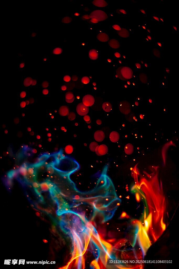 炫彩火焰與懸浮紅點(diǎn)特效