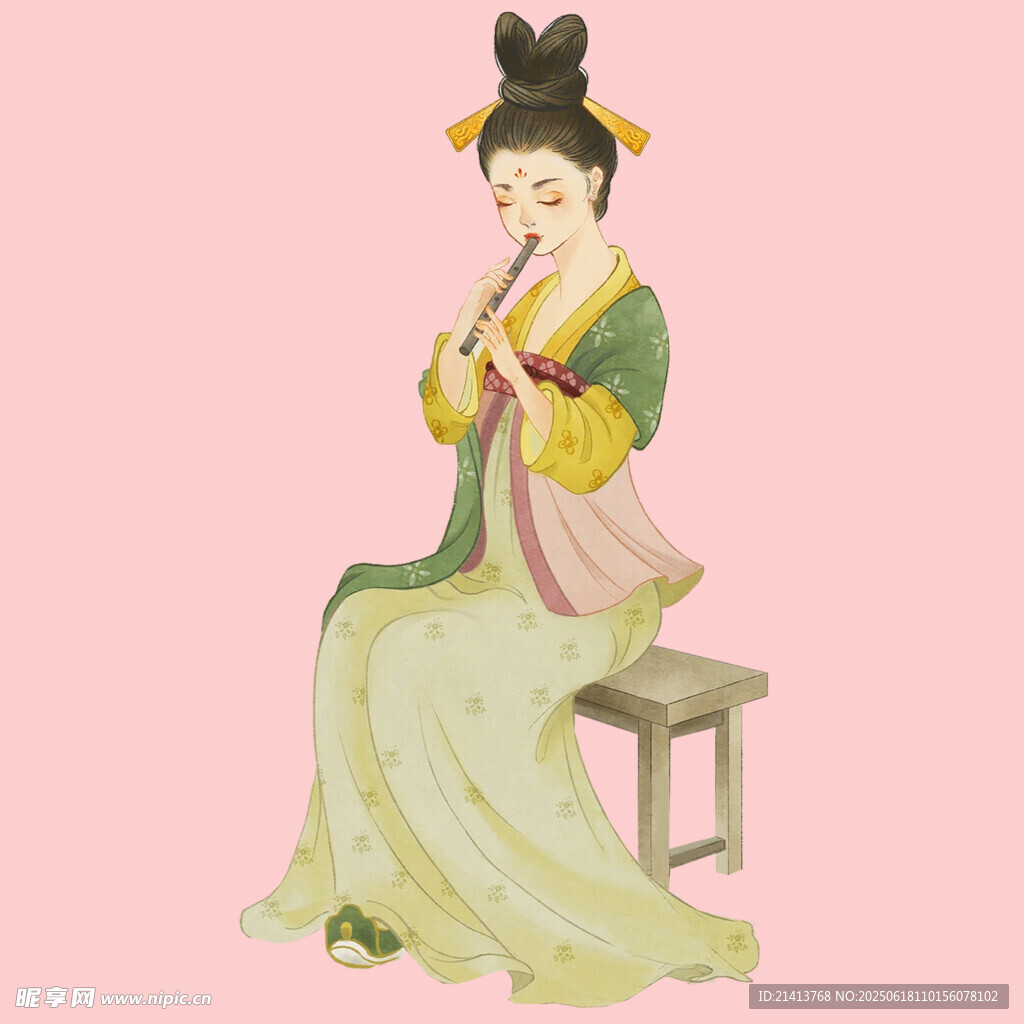 古典仕女坐像