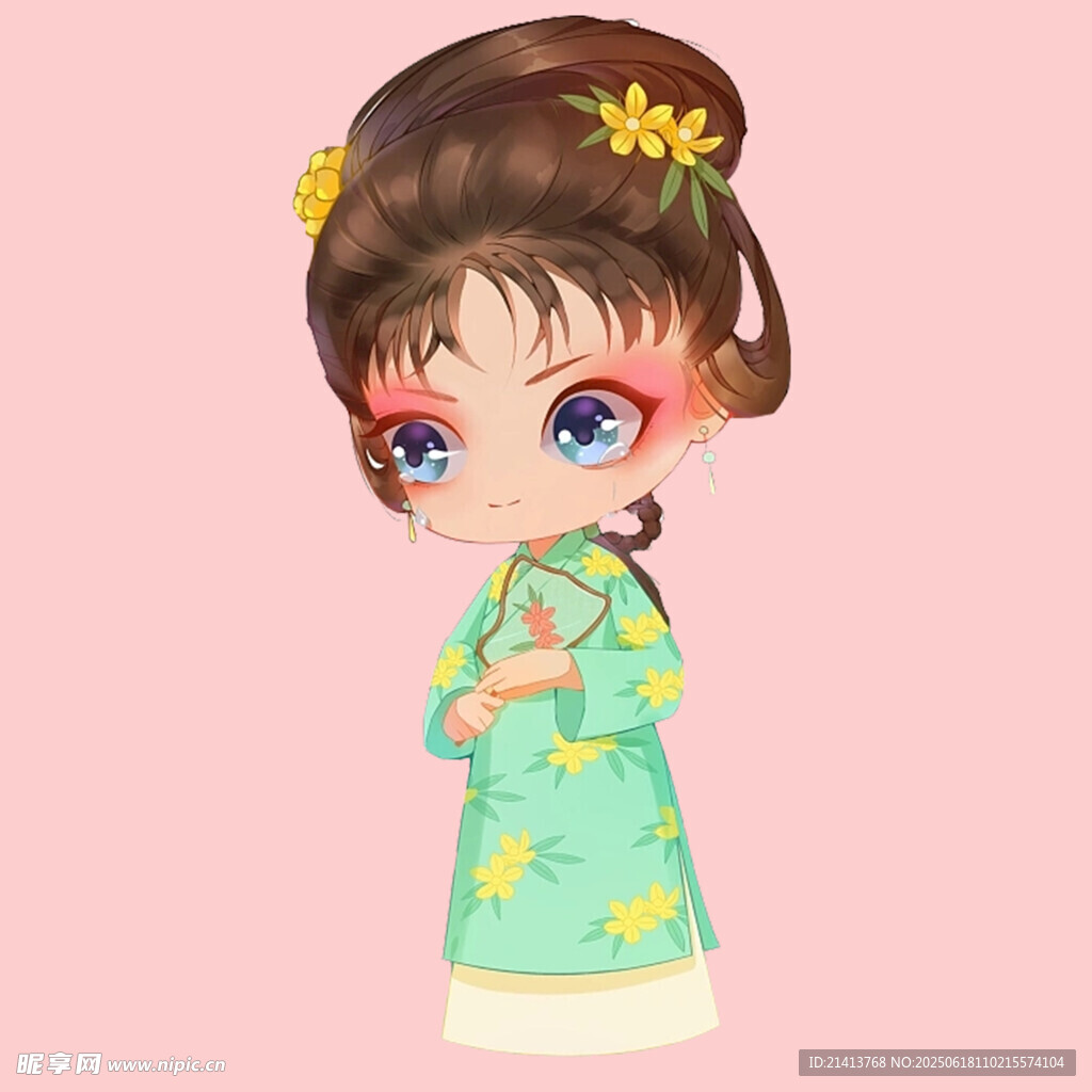古風旗袍卡通少女形象