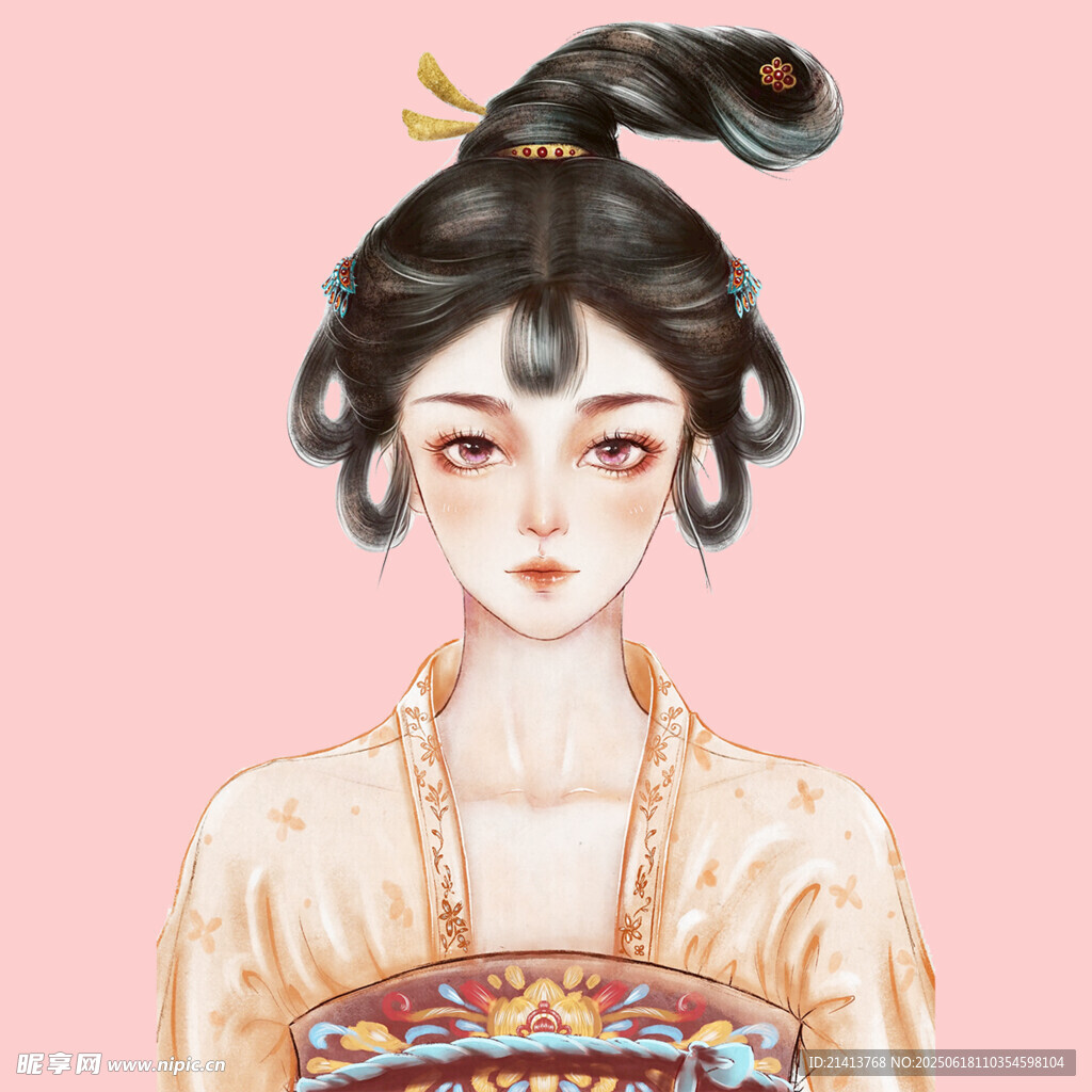 古風唐裝女子優雅形象