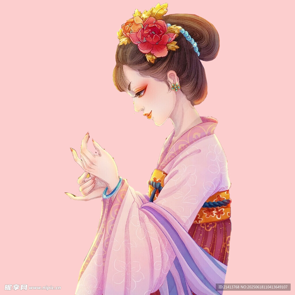 古風(fēng)佳人賞玩精致物件