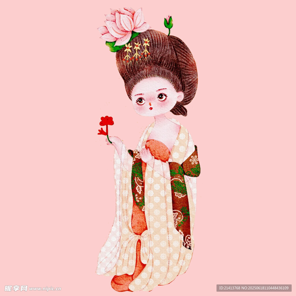 唐代仕女形象插畫