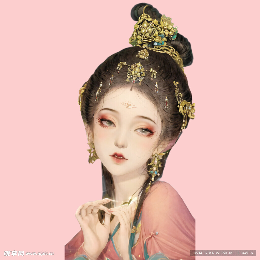 古風佳人  典雅發髻妝容美