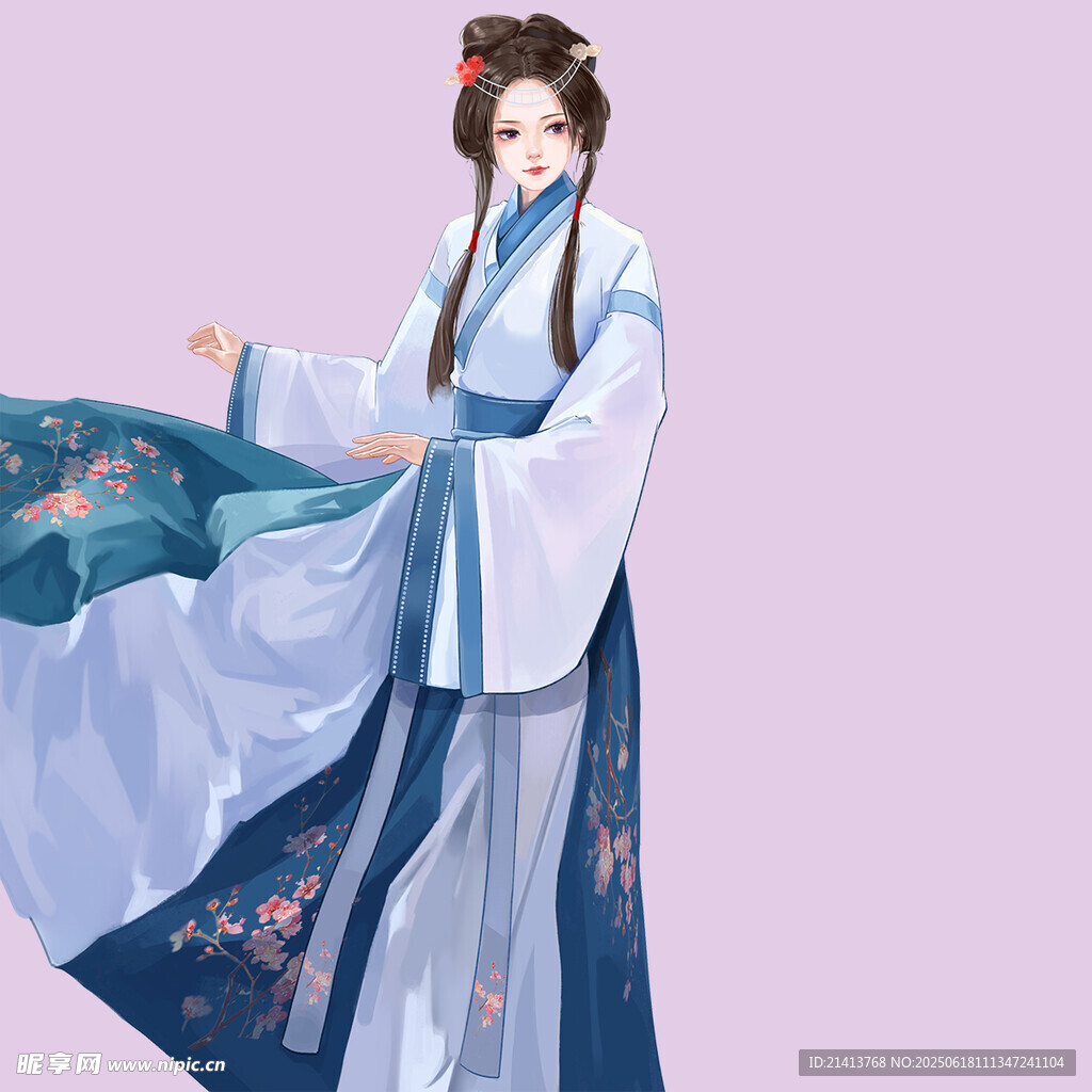 古風漢服女子優雅起舞