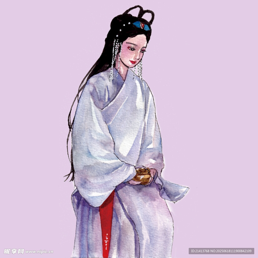 古典漢服女子優雅端坐