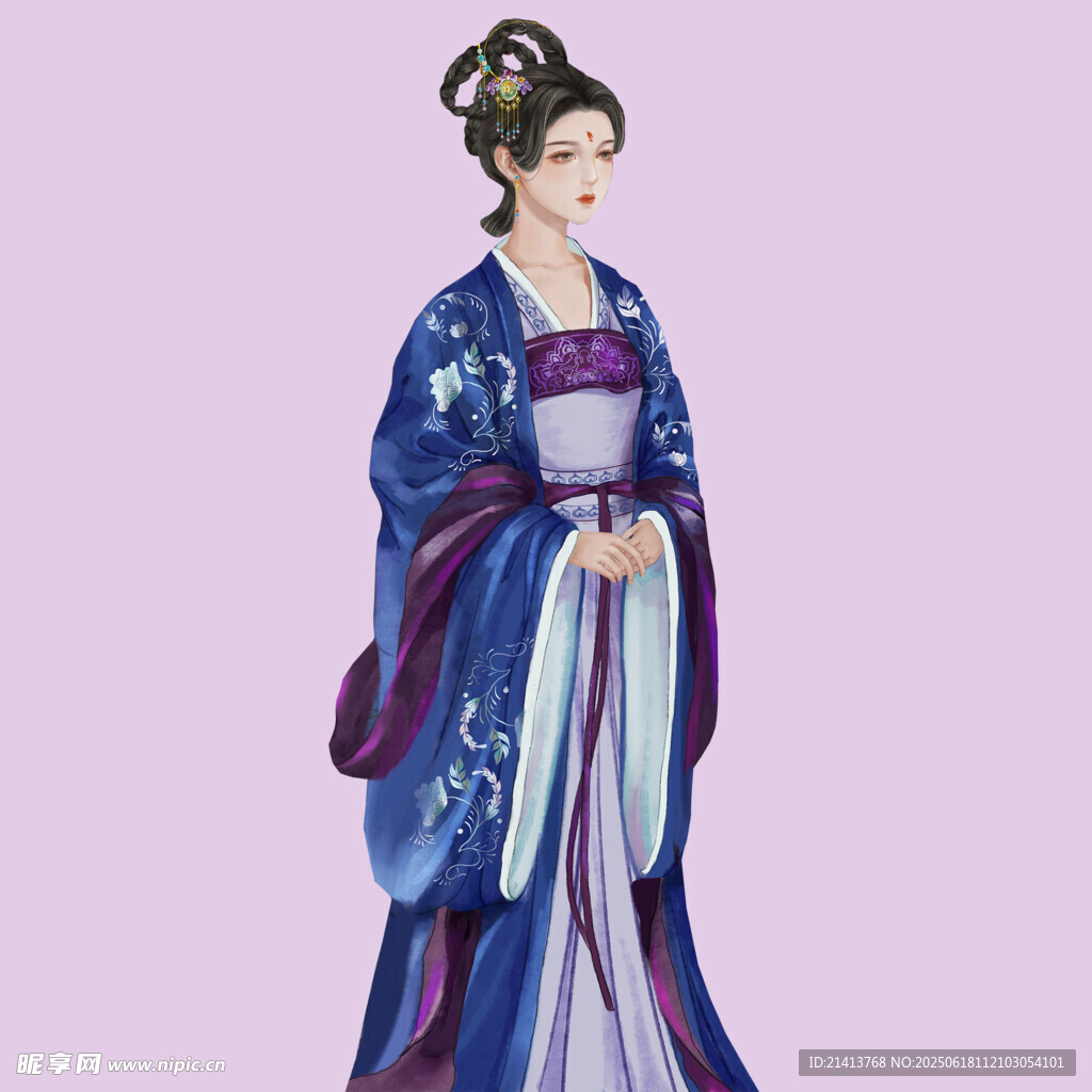 古風漢服女子優(yōu)雅立姿