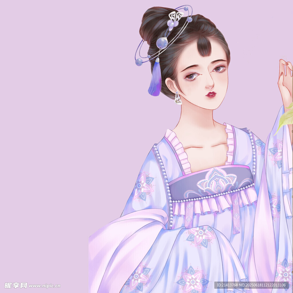 古風漢服女子優雅姿態