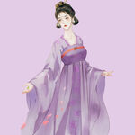 古風(fēng)紫衣女子優(yōu)雅起舞