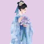 古風(fēng)女子手持繁花
