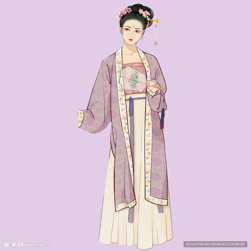 古風漢服女子優雅立姿