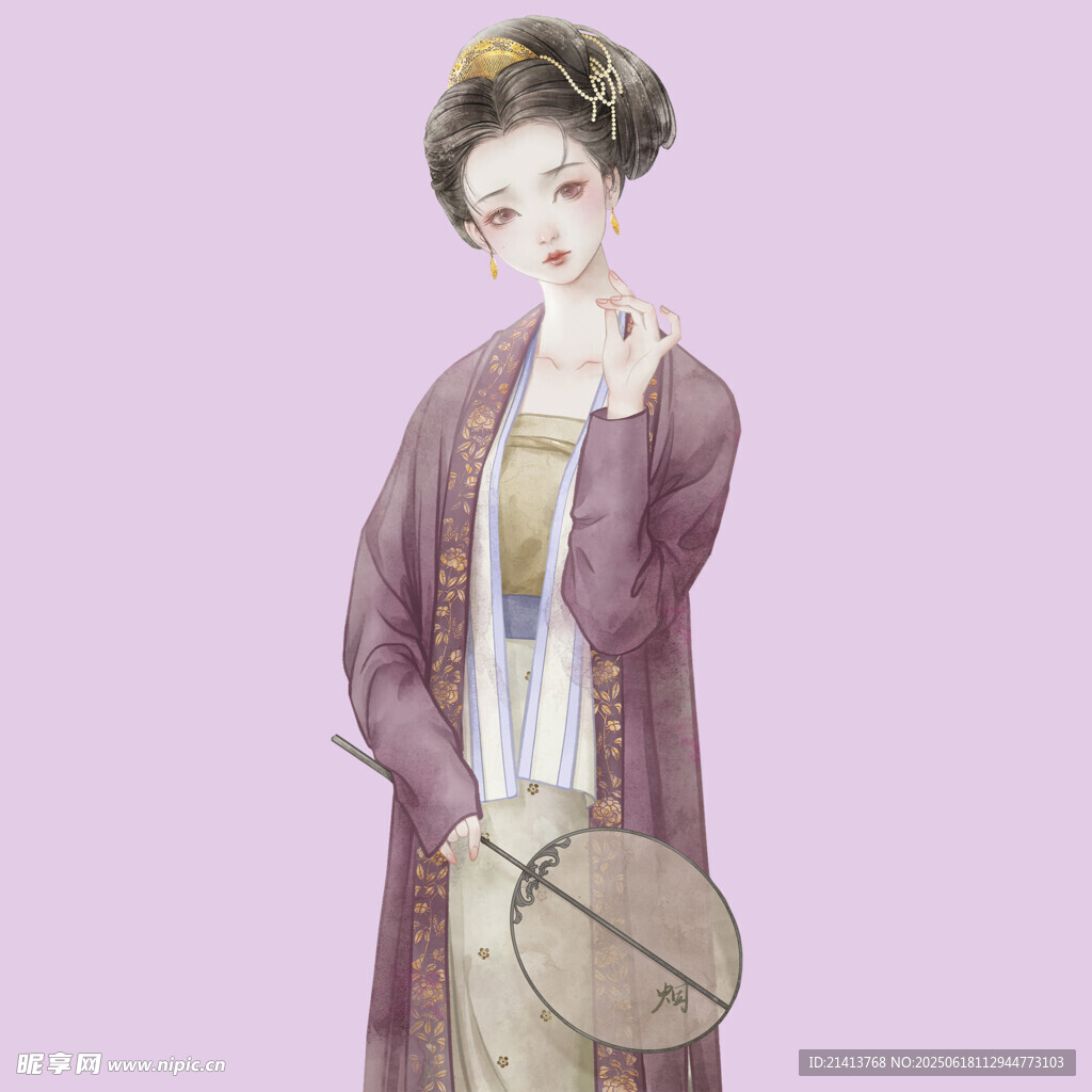 古典優雅的持扇民國女子