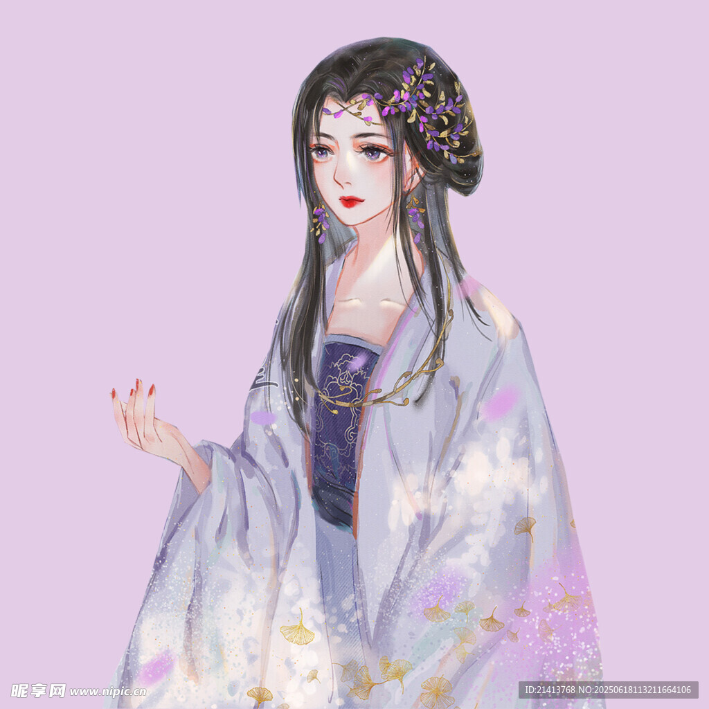 古風漢服女子優雅姿態