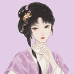 古風(fēng)紫衣女子優(yōu)雅扮相