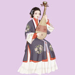 古裝女子優(yōu)雅彈奏琵琶