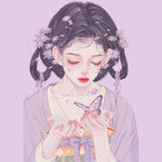 古風(fēng)少女與蝶的唯美瞬間
