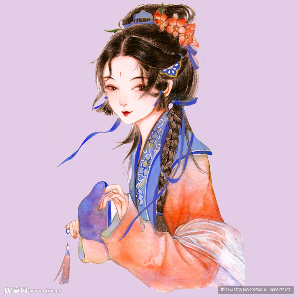 古風漢服女子優雅姿態