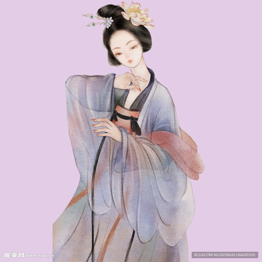 古風漢服女子優雅姿態