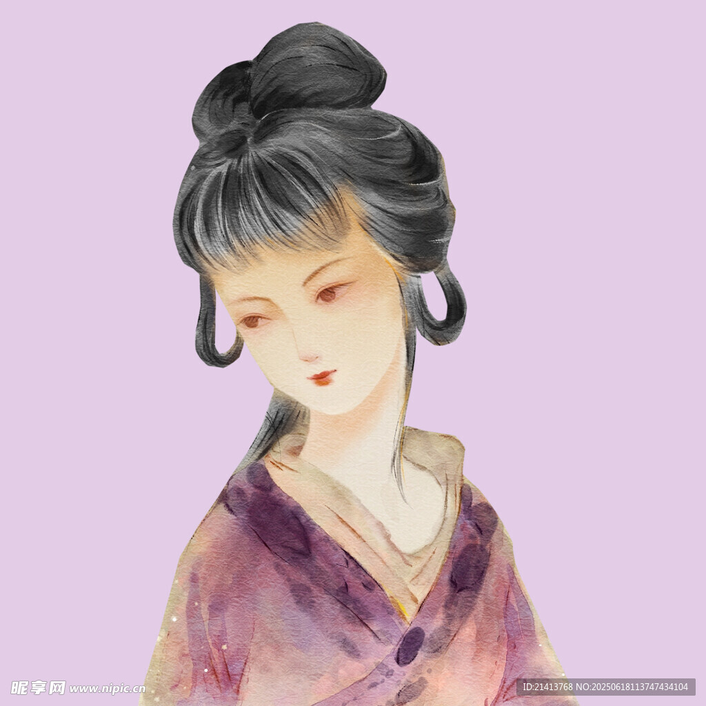 古風漢服女子優雅側顏